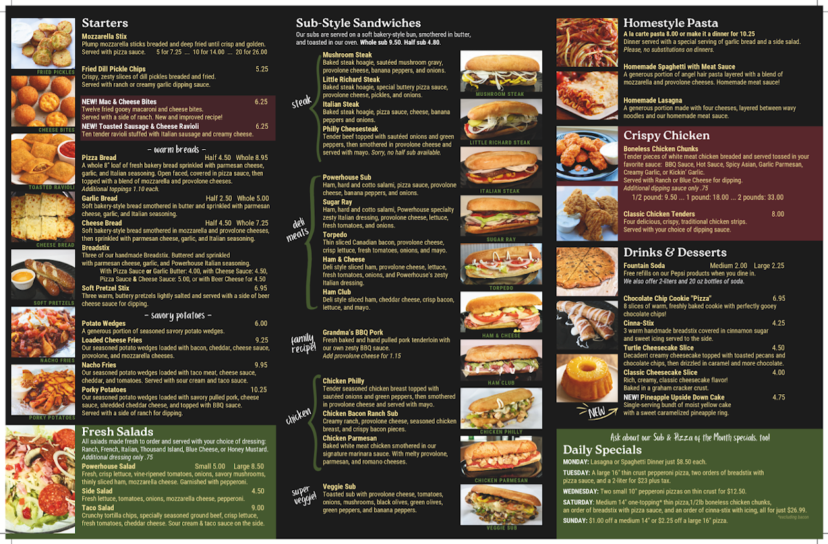 Menu Powerhouse Pizza & Subs-1