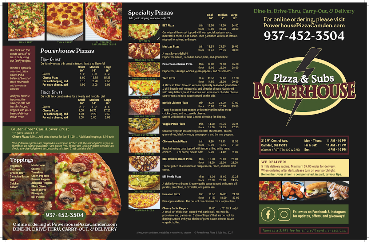 Menu Powerhouse Pizza & Subs-2